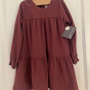 Cozy Maroon Kids Dress with Long Sleeves NWT